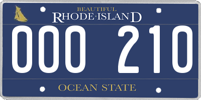 RI license plate 000210