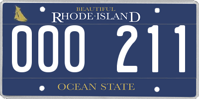 RI license plate 000211