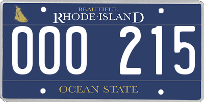 RI license plate 000215