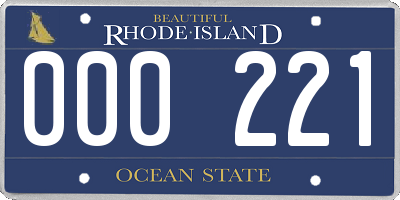 RI license plate 000221