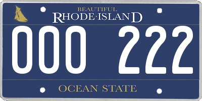 RI license plate 000222