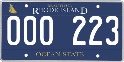 RI license plate 000223