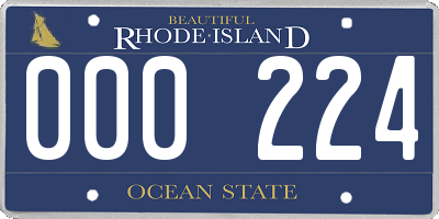 RI license plate 000224