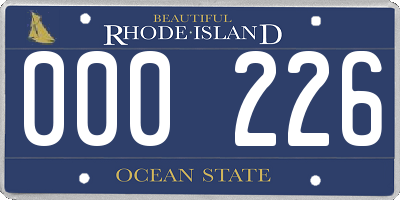 RI license plate 000226