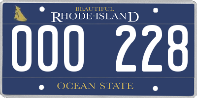 RI license plate 000228