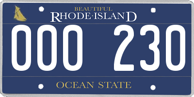 RI license plate 000230