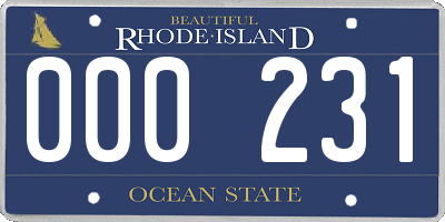 RI license plate 000231