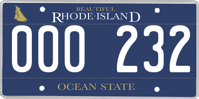 RI license plate 000232