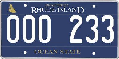 RI license plate 000233