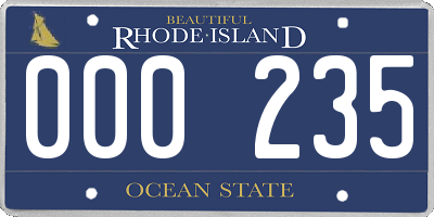 RI license plate 000235