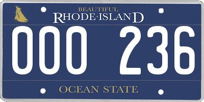 RI license plate 000236