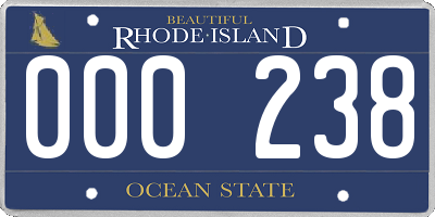 RI license plate 000238