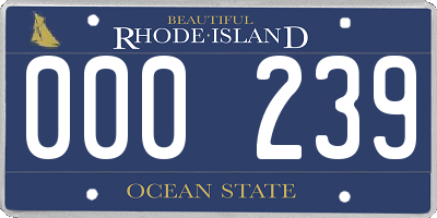 RI license plate 000239