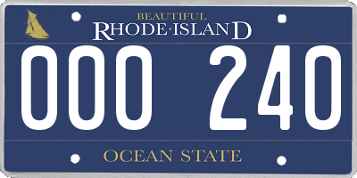 RI license plate 000240