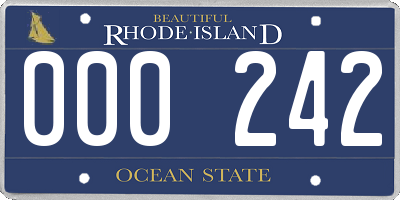 RI license plate 000242