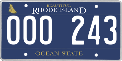 RI license plate 000243