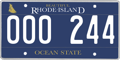 RI license plate 000244