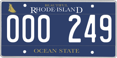 RI license plate 000249