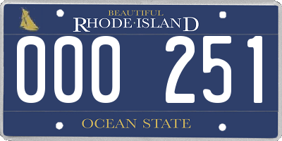 RI license plate 000251