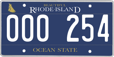 RI license plate 000254