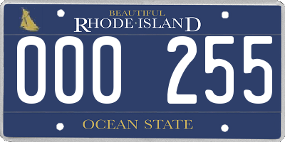 RI license plate 000255