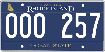 RI license plate 000257