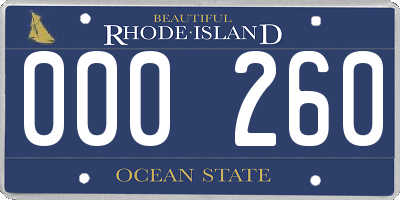 RI license plate 000260