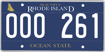 RI license plate 000261