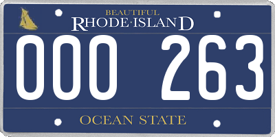 RI license plate 000263