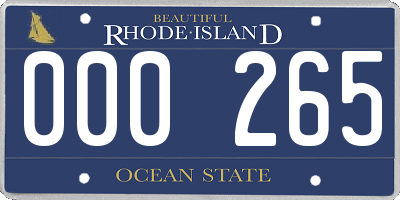 RI license plate 000265