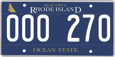 RI license plate 000270