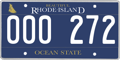 RI license plate 000272