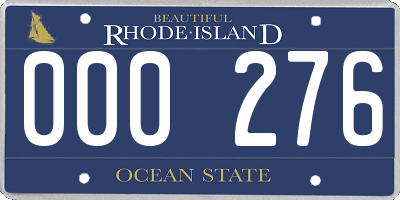 RI license plate 000276