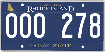 RI license plate 000278