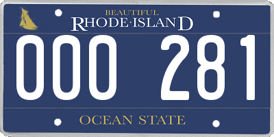 RI license plate 000281