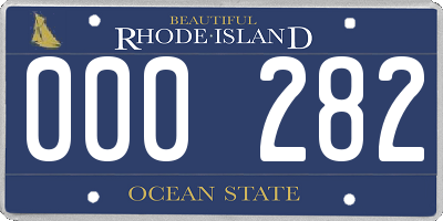 RI license plate 000282