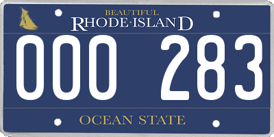 RI license plate 000283