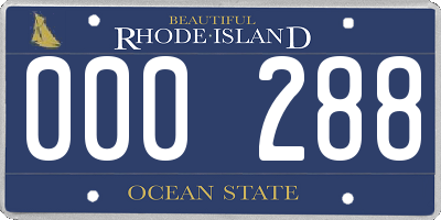 RI license plate 000288