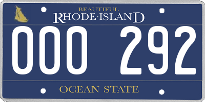 RI license plate 000292