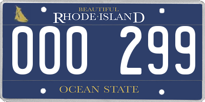 RI license plate 000299