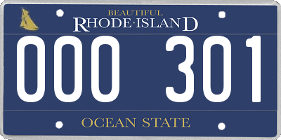 RI license plate 000301