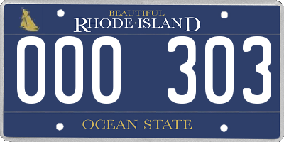 RI license plate 000303