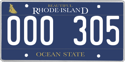 RI license plate 000305