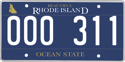 RI license plate 000311