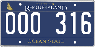 RI license plate 000316