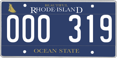 RI license plate 000319