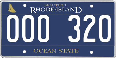 RI license plate 000320