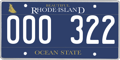 RI license plate 000322