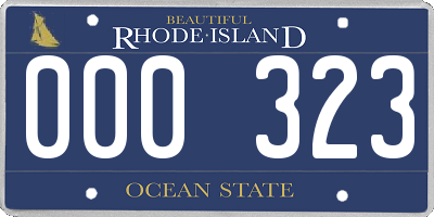 RI license plate 000323