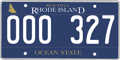 RI license plate 000327